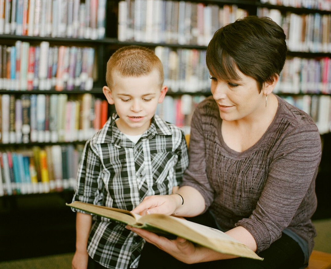 mother and child learning together